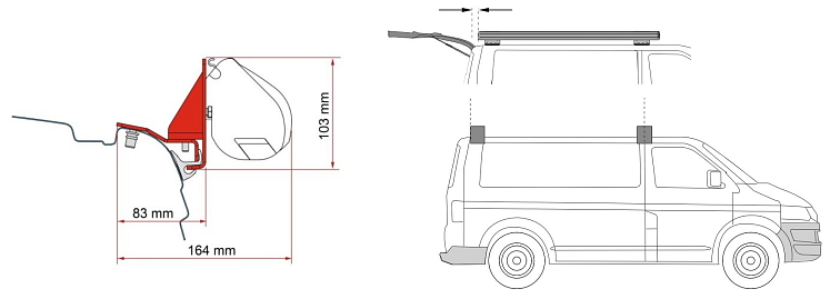 Adaptér VW T5/T6 Multirail Reimo pro Fiamma F35 Pro