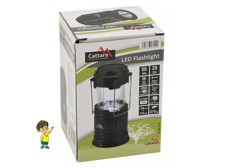 Svítilna kempingová vysouvací LED 20/60lm nabíjecí