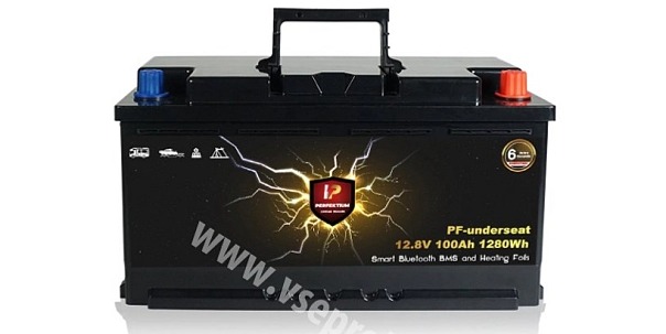 Lithiová baterie Perfektium LiFePO4 12.8V 100Ah, s vyhříváním - pod sedadlo