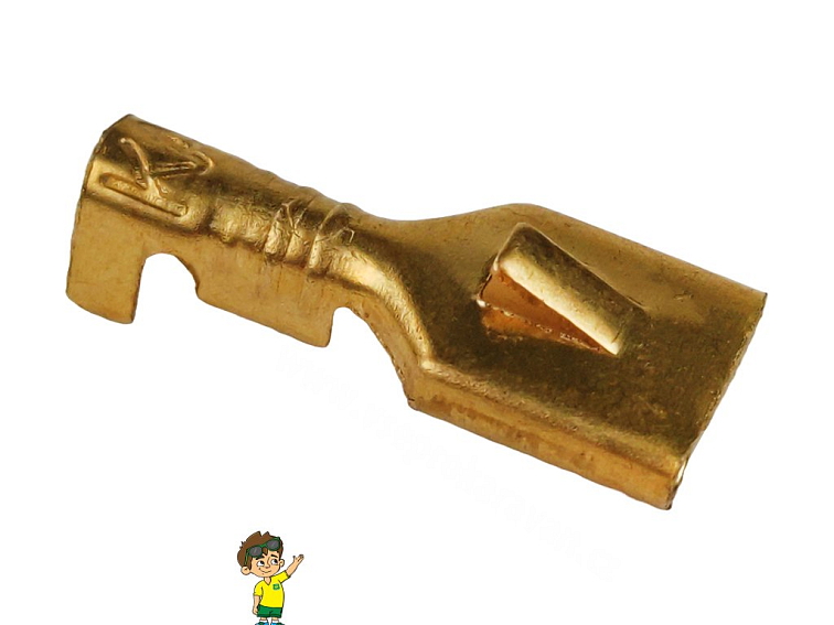 Konektor protiotřesový - zdířka 6,3mm, kabel 1-2,5mm2, prolis