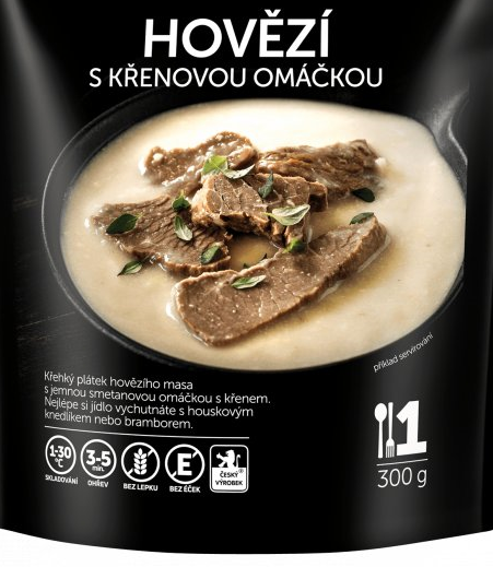 Hovězí s křenovou omáčkou ( 1 porce 300g)