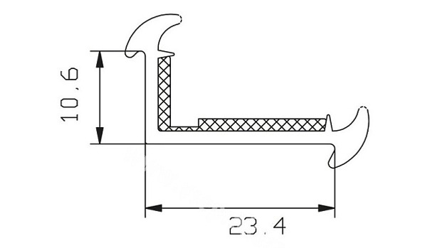 Gumové těsnění pod kedrovou lištu