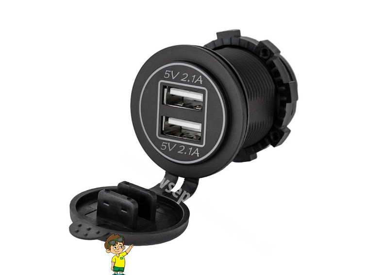 Napájecí zdířka 2xUSB 2,1A+2,1A