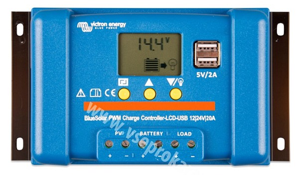 PWM solární regulátor Victron Energy BlueSolar-LCDandUSB 20A