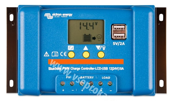 PWM solární regulátor Victron Energy BlueSolar-LCDandUSB 30A