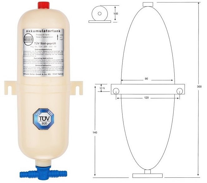 Nádrž pro vyrovnávání tlaku Keller