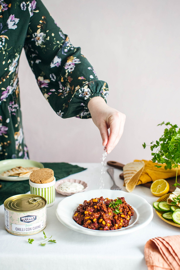 Vegan chilli con carne v plechovce