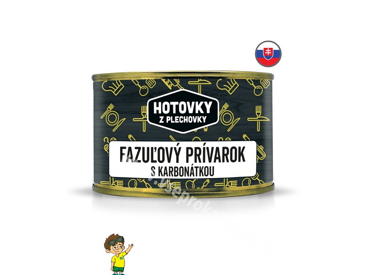 Fazolový prívarok s karbanátkem v plechovce