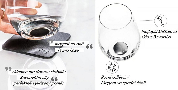 Silwy magnetická sada sklenic na Whisky 250 ml