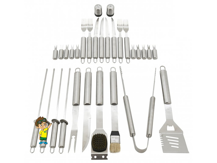 Grilovací nářadí sada 30ks ALU kufřík