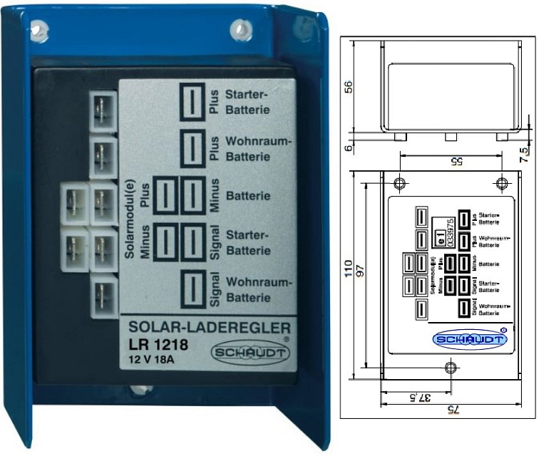 Solární regulátor nabíjení LR 1218 Schaudt