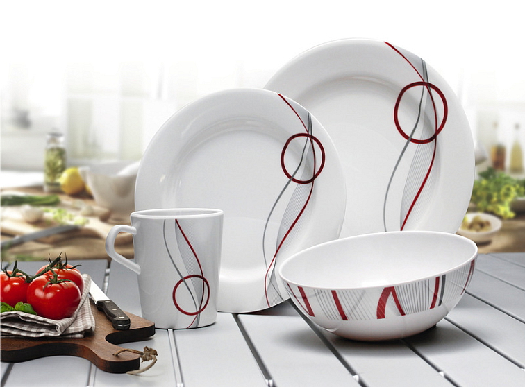 16-dílná Melaminová sada nádobí IMOLA pro 4 osoby, Camp4