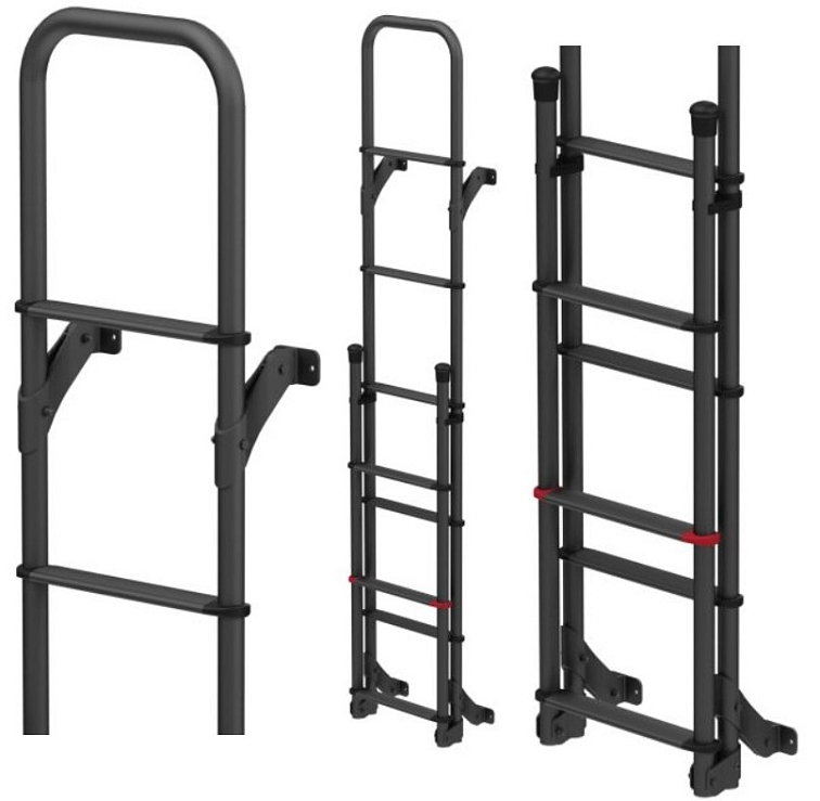 Sklopný hliníkový žebřík Deluxe DJ pro zadní dveře Mercedes-Benz Sprinter, VW Crafter