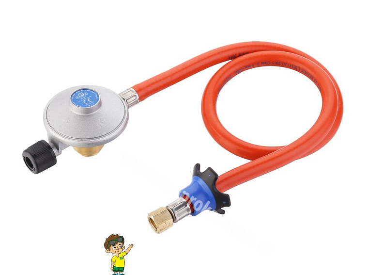 Regulátor tlaku s hadicí na kartuše se závitem EN417