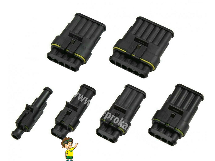 Vodotěsný AMP SUPERSEAL 1.5 konektor se zámkem, Onpira