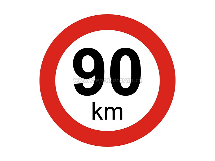 Rychlostní reflexní samolepka 90 km - Vseprokaravan.cz