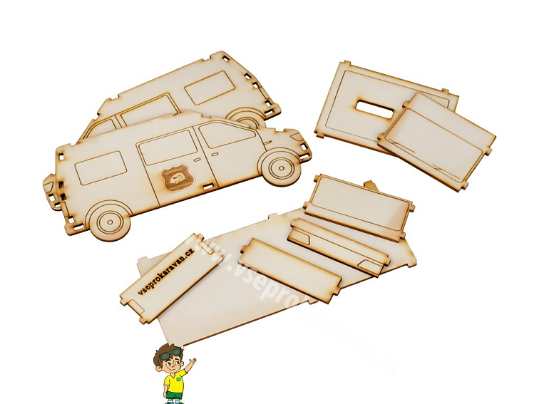 Stavebnice OBYTNÁ DODÁVKA - dřevěná pokladnička