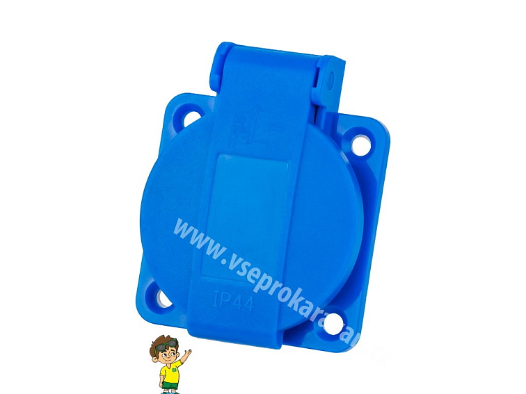 Zásuvka EZ17 230V/16A na panel IP54 s víčkem