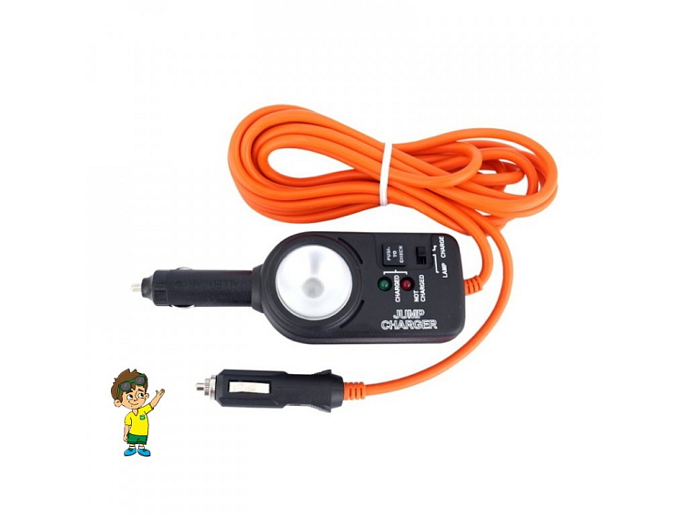 Kabel pro dobíjení ze zapalovače 3,5m s lampičkou