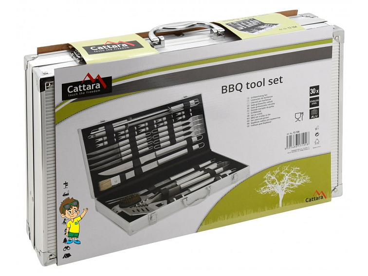Grilovací nářadí sada 30ks ALU kufřík