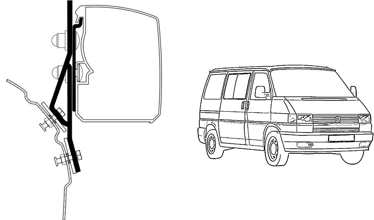 Adaptér VW T4 08/1990 do 2003 pro Thule 3200