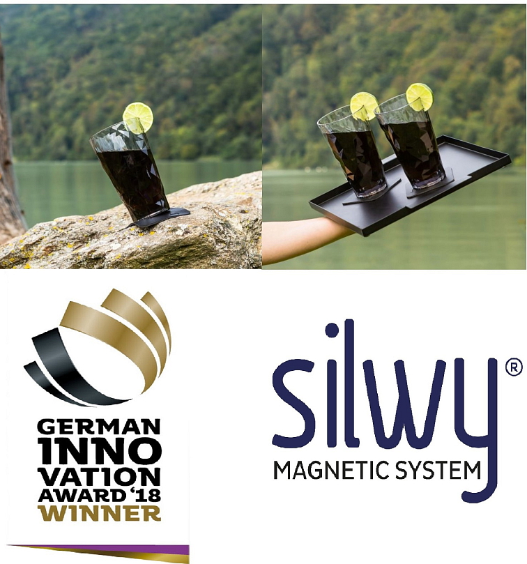 Silwy magnetická plastová sada sklenic na drink 300 ml, šedá, Hightech