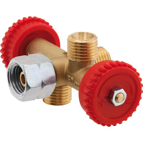 Plynová rozdvojka s uzávěry pro grily a topení