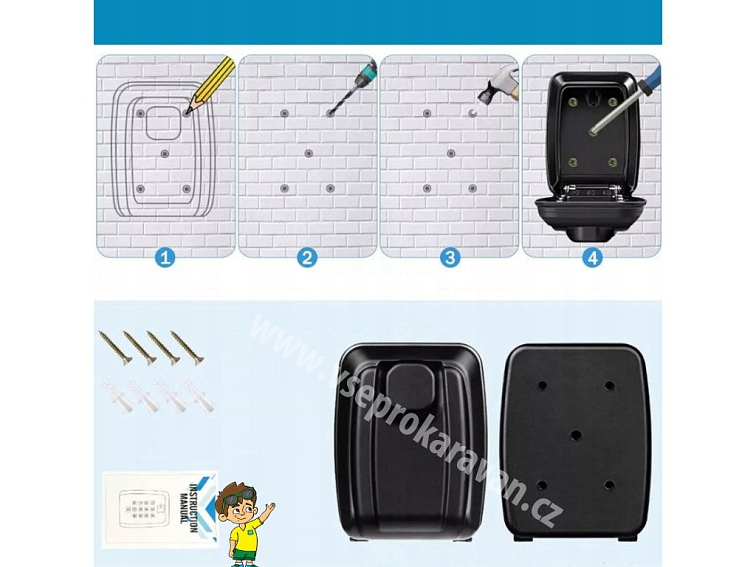 Pancéřový trezor na klíče s číselným kódem