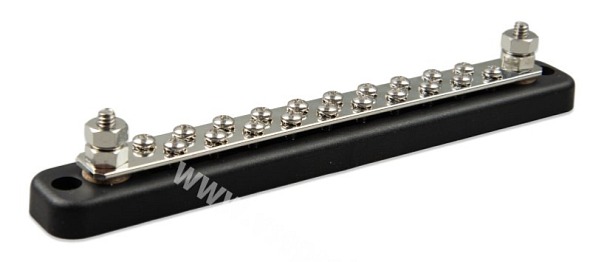 DC přípojnice Victron Energy 150A - 2 terminály 20 šroubků vč. krytu