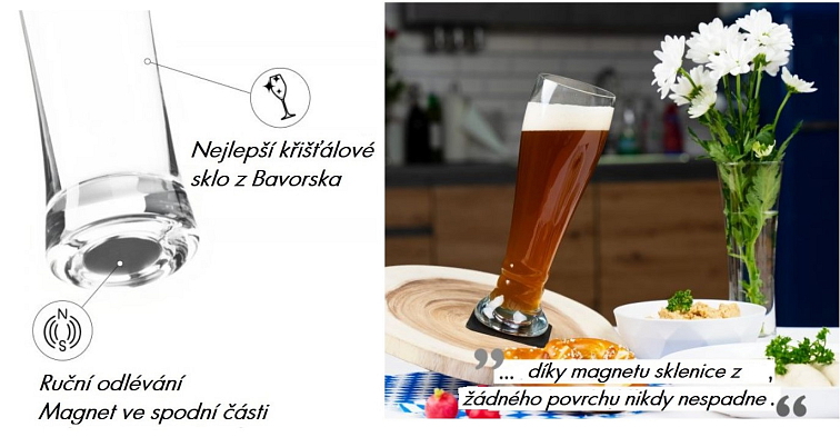 Silwy magnetická sklenice na pšeničné pivo 500 ml