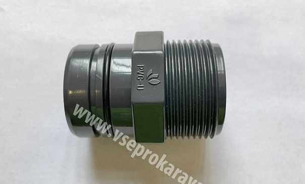 Spojka trubek přímá AG 1¼" se šroubením 40 mm LILIE GrauGELB