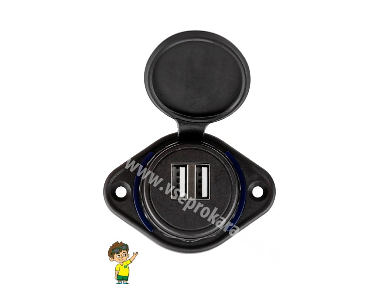 Napájecí zdířka 2xUSB 3.0, LTC, 5V, 3,1A, 12/24V