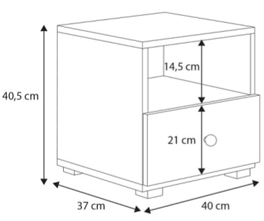 Dětský noční stolek Amore - bílá/šedá