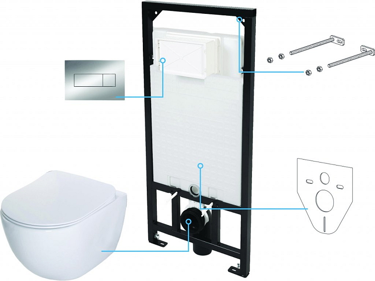 Designový závěsný komplet se zlatým tlačítkem