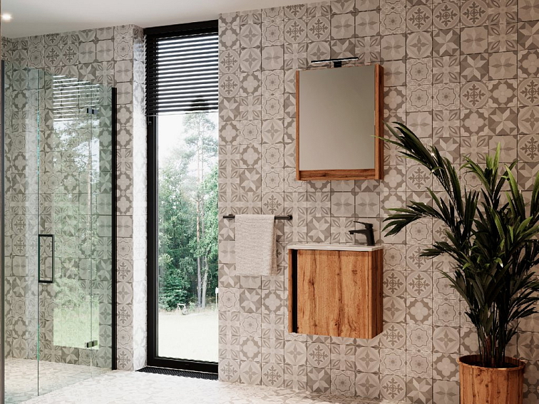 Leo Wotan Oak 50 koupelnová skříňka s umyvadlem