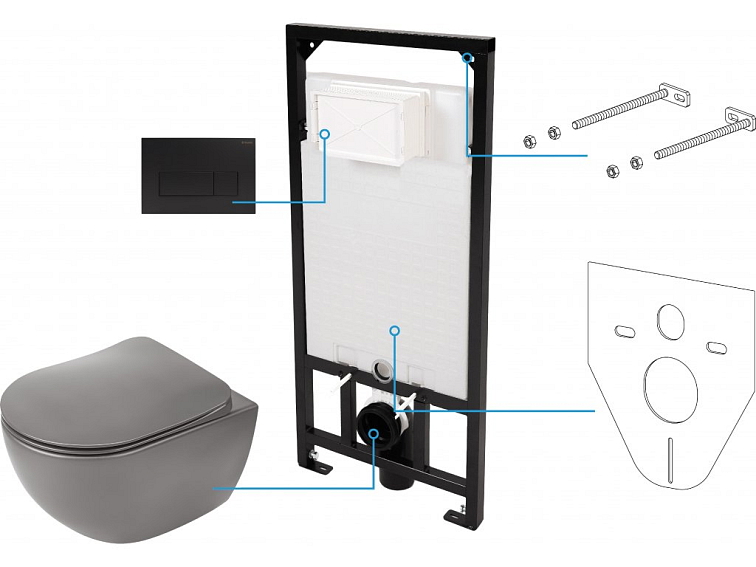 Designový závěsný komplet se zlatým tlačítkem