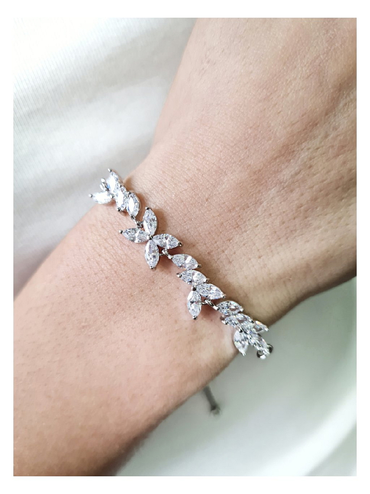 Dámský rhodiovaný náramek se zirkony CAME