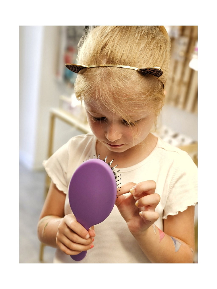 Kartáč na vlasy s kančími štětinami FIALOVÝ