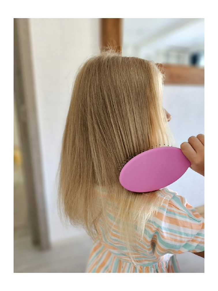 Kartáč na vlasy s kančími štětinami RŮŽOVÝ