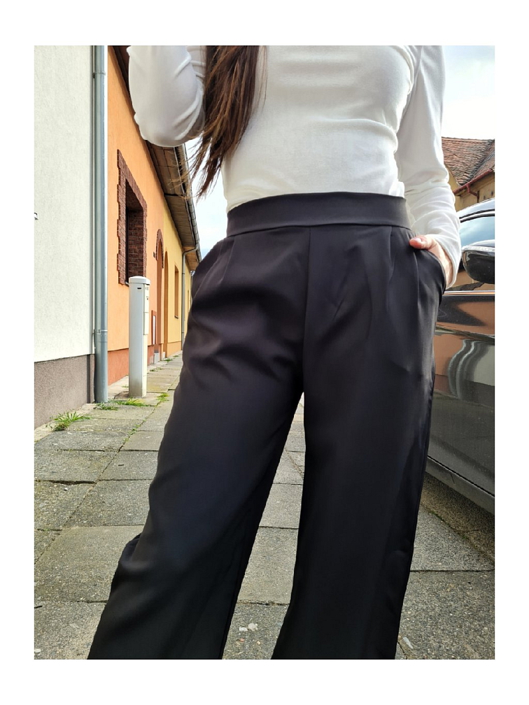 Dlouhé dámské černé kalhoty CAROL