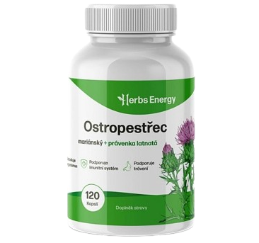 Herbs Energy Ostropestřec Mariánský + Právenka Latnatá, 120 kapslí