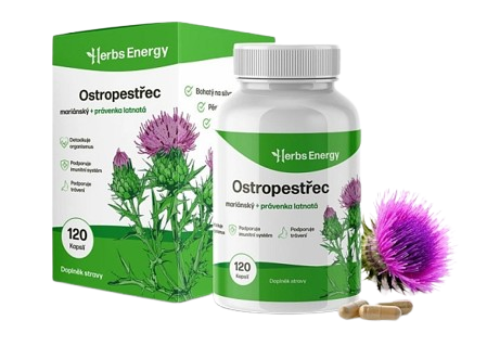 Herbs Energy Ostropestřec Mariánský + Právenka Latnatá, 120 kapslí