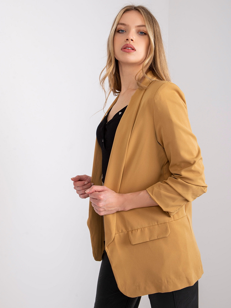 Dámske elegantné sako Adela bledohnedé