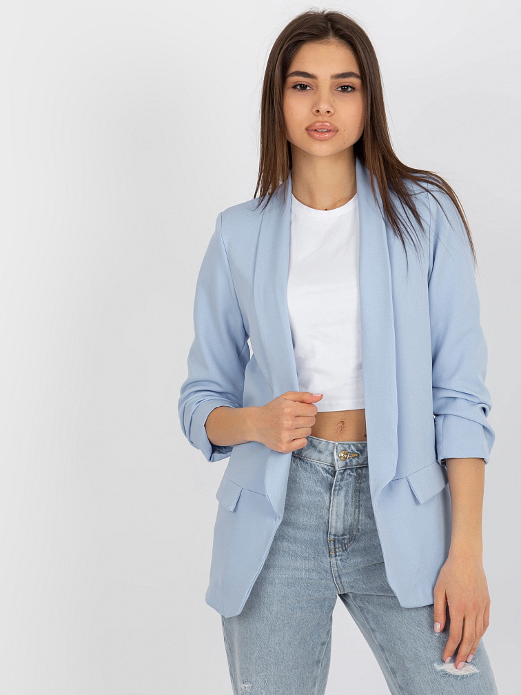 Dámske elegantné sako Adela bledomodré