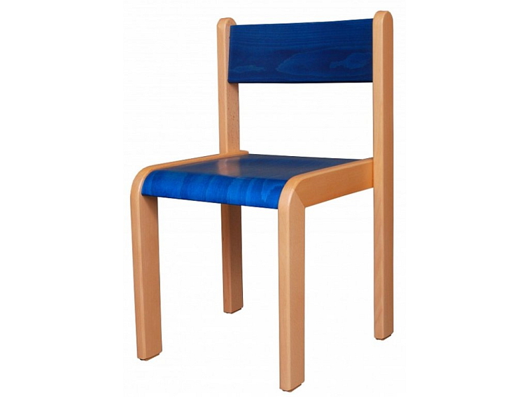 Židle Buk masiv pevná - mořená pro mateřské školy