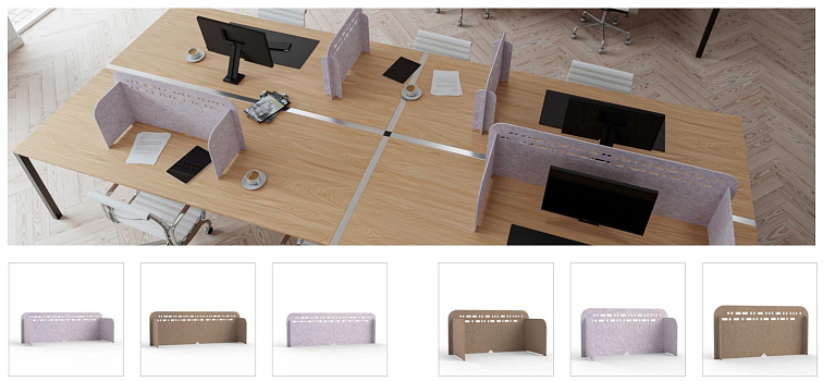 Akustické designové volně stojící přepážkové zástěny Smit Visual 9 mm