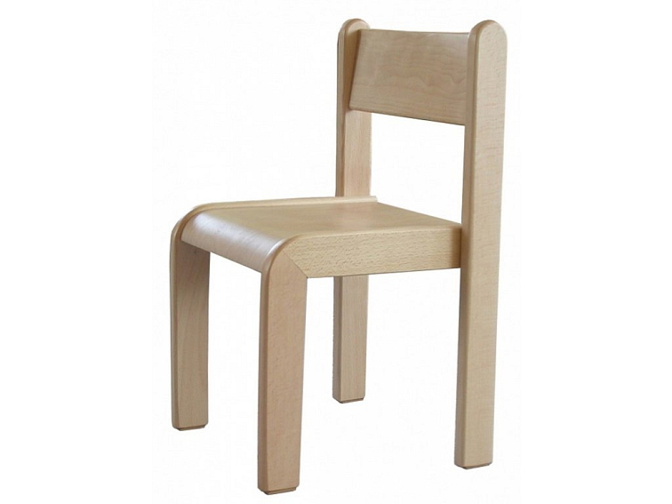 Židle Buk masiv pevná - přírodní pro mateřské školy