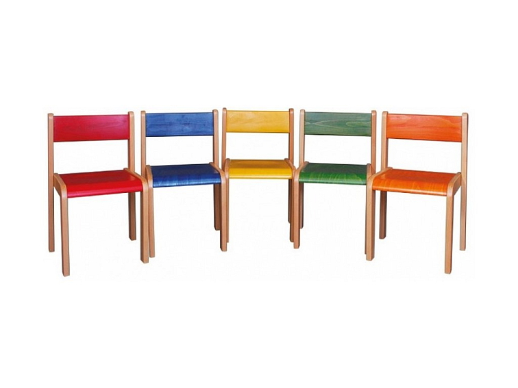 Židle Buk masiv pevná - mořená pro mateřské školy