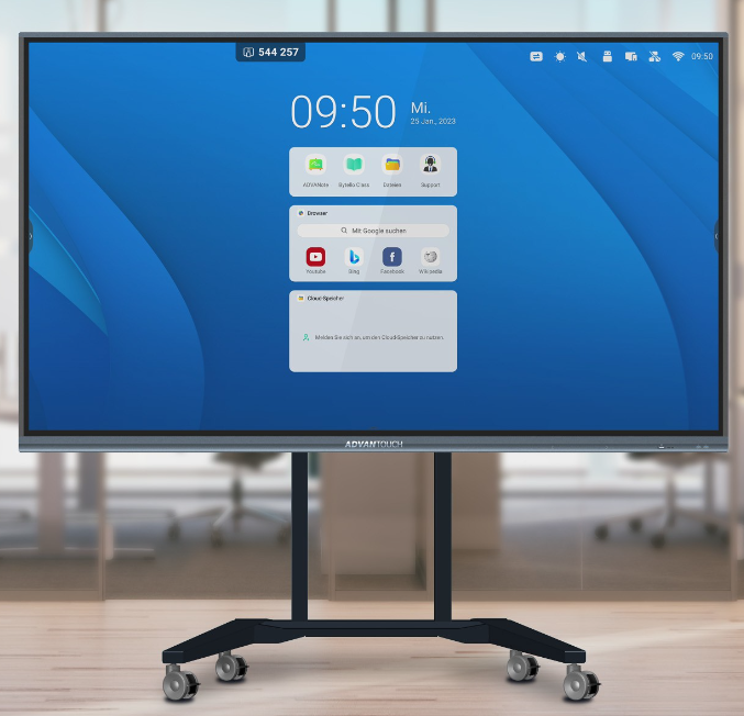 Mobilní výškově nastavitelný elektrický stojan pro interaktivní displeje (32"-100") ADVANTouch eQ Lift Mobile Premium