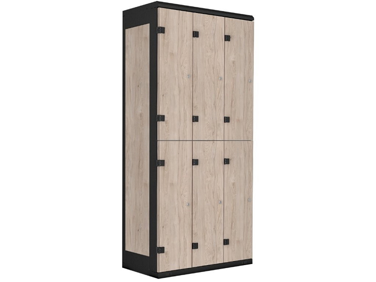 Šatní skříň 6-boxové lamino-kov